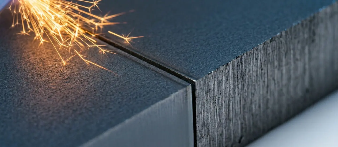 Microscopic comparison of a wide versus narrow heat-affected zone (HAZ) in carbon steel laser cutting.