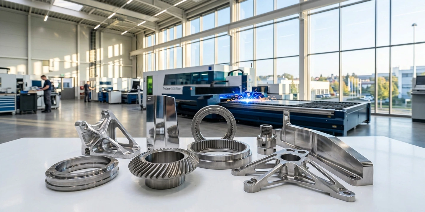High-quality complex industrial parts cut with superior servo motor precision.